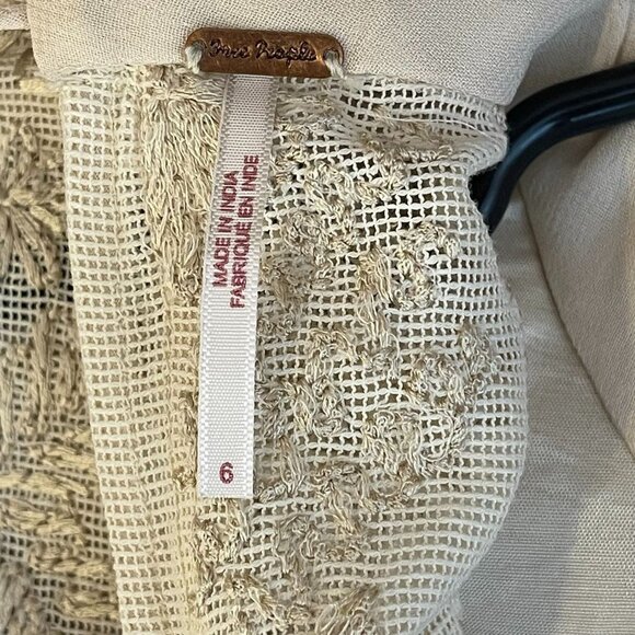 NWT Free People Cleo Mini Dress Tea cream SZ 6 - Picture 7 of 11